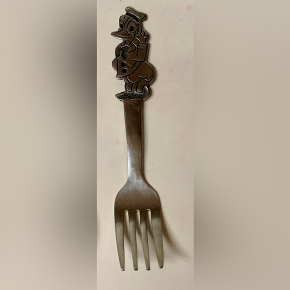Vintage Officially Licensed Walt Disney by Bonny Stainless Donald Duck Kids Fork - Picture 9 of 10